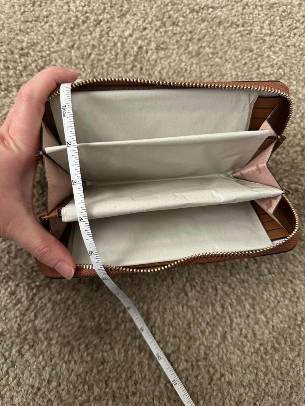 kate spade brown pebbled leather zip-around wallet - Picture 6 of 10